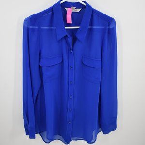 Harper and Gray Sheer Long Sleeve Blouse Size L